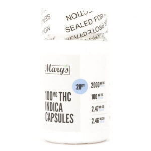 100mg THC Indica Capsules (Mary’s Edibles)
