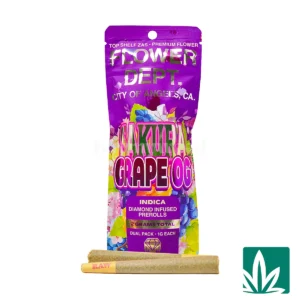 Flower Dept Diamond Infused Prerolls (2g) – Sakura Grape OG